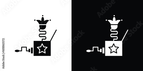 Jack in the box icon silhouette set. vector pictograms for ui