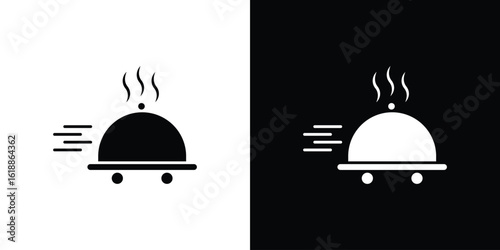 Food delivery icon silhouette set. vector pictograms for ui