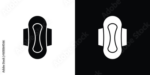 Feminine hygiene pad icon silhouette set. vector pictograms for ui