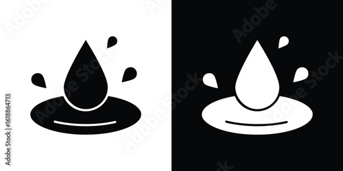 Essentials oil drop icon silhouette set. vector pictograms for ui