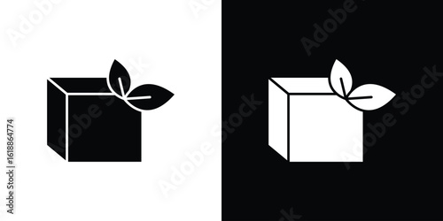 Eco packaging icon silhouette set. vector pictograms for ui