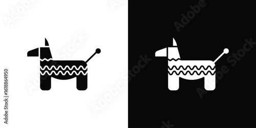 Donkey pinata icon silhouette set. vector pictograms for ui