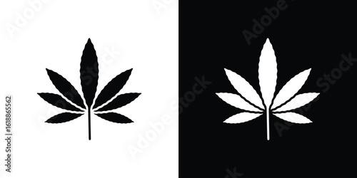 Cannabis leaf icon silhouette set. vector pictograms for ui