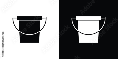 Bucket icon silhouette set. vector pictograms for ui