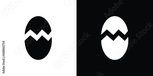 Broken egg icon silhouette set. vector pictograms for ui