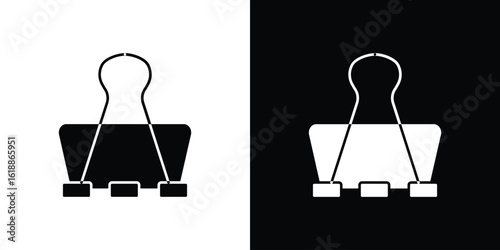 Binder clip icon silhouette set. vector pictograms for ui