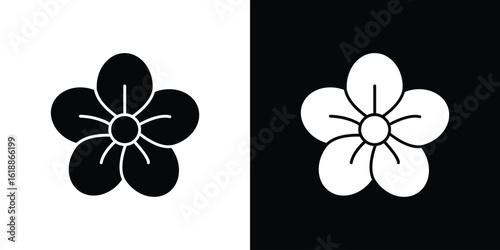 Araliya flower icon silhouette set. vector pictograms for ui