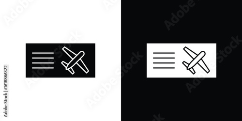 Air tickets icon silhouette set. vector pictograms for ui