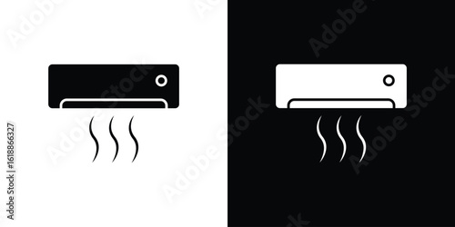 Air conditioner icon silhouette set. vector pictograms for ui