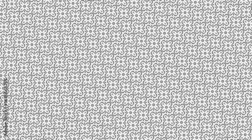 Fototapeta premium Seamless Vector Floral Pattern with Minimalist Hand-Drawn Flowers and Leaves Elegant Repeating Botanical Background for Fabric, Wallpaper, Textile, and Surface Decoration
