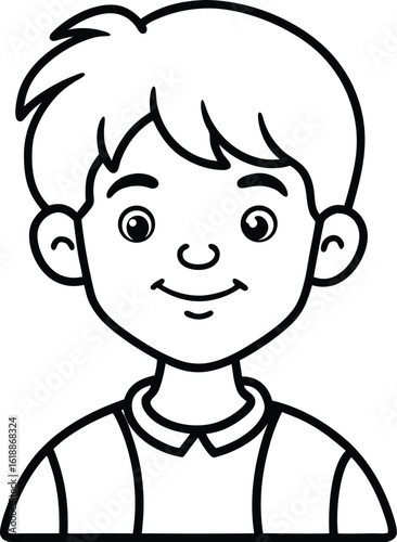 student avatar flat vector line art white background curious glance