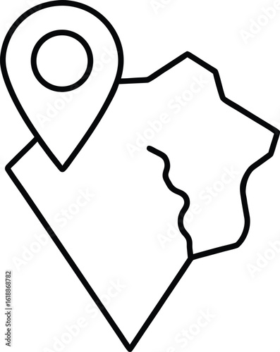 map icon outline vector illustration on transparent background