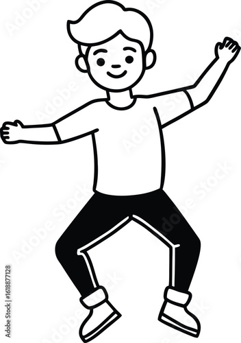student avatar flat vector line art white background focused gaze