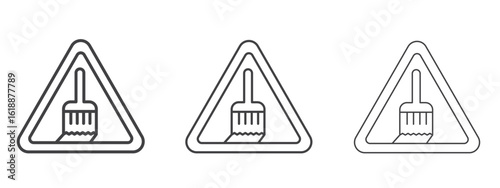 Free Download Wet paint signs - editable stroke vector illustration - GFXLoad