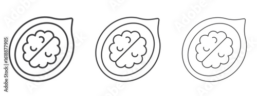 Walnut icon - editable stroke vector illustration