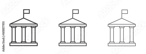 University icon - editable stroke vector illustration