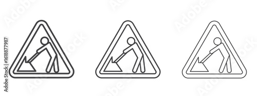Free Download Under construction signs - editable stroke vector illustration - GFXLoad