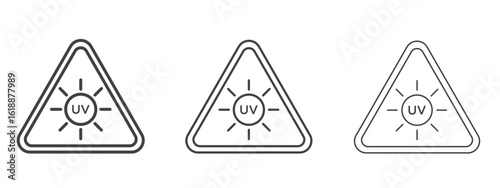 UV light do not look signs - editable stroke vector illustration