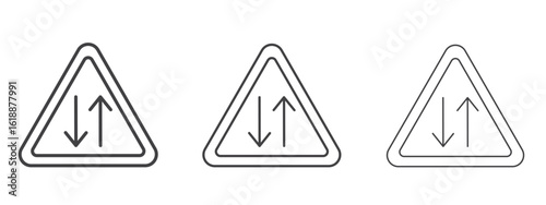Two way traffic signs - editable stroke vector illustration Free Download Two way traffic signs - editable stroke vector illustration - GFXLoad
