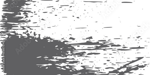 Monochrome Ink Brush Stroke with Gritty Grain and Textural Noise for Urban Poster Art and Creative Layout Design