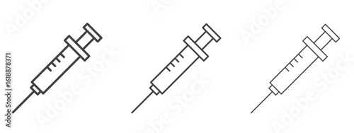 Syringe icon - editable stroke vector illustration