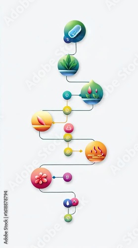 Color‑coded Drug Stages, microbiome-based drug infographic microbiome-based drug pipeline microbiome-based drug stages animation