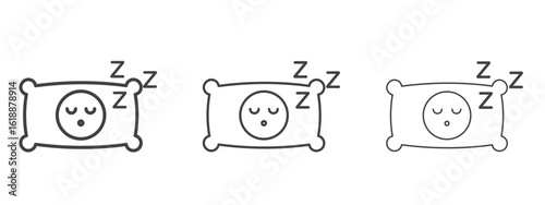 Sleeping icon - editable stroke vector illustration