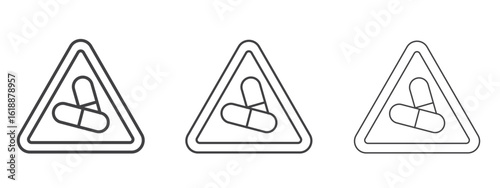 Side effects signs - editable stroke vector illustration