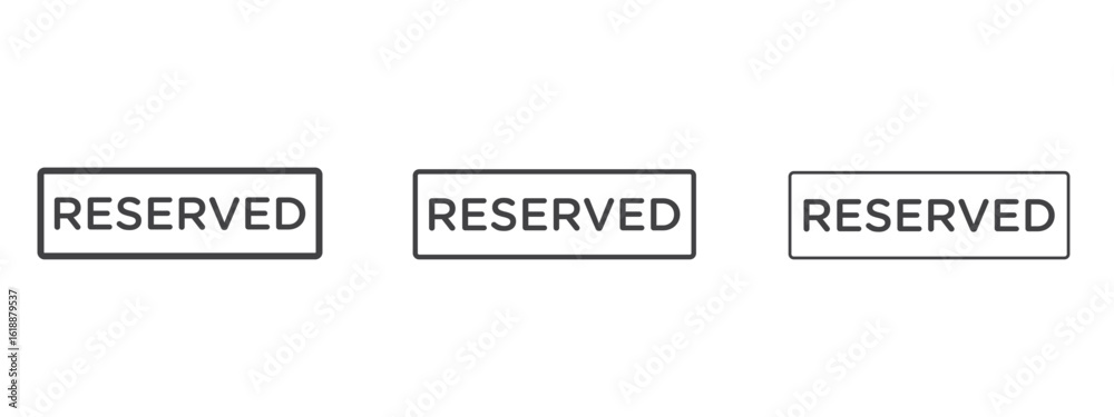 Fototapeta premium Reserved icon - editable stroke vector illustration