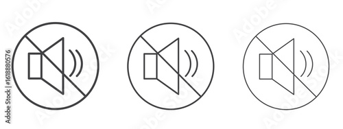 No sound signs - editable stroke vector illustration