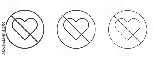 No love signs - editable stroke vector illustration