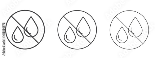 No leakage signs - editable stroke vector illustration
