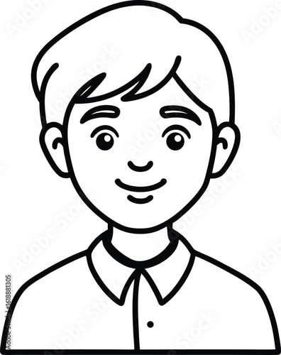 student avatar flat vector line art white background surprised expression