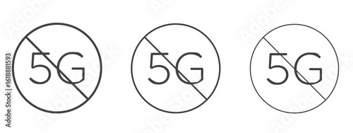 NoG signal signs - editable stroke vector illustration