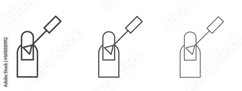 Manicure icon - editable stroke vector illustration