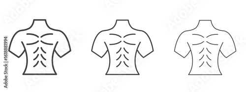 Male torso icon - editable stroke vector illustration