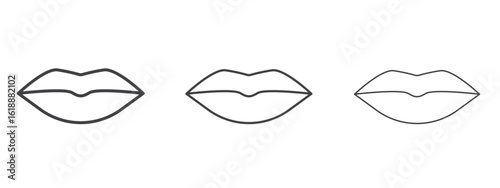 Lips icon - editable stroke vector illustration