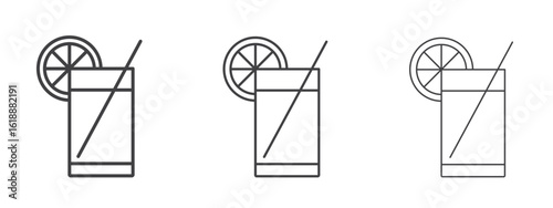 Lemonade icon - editable stroke vector illustration