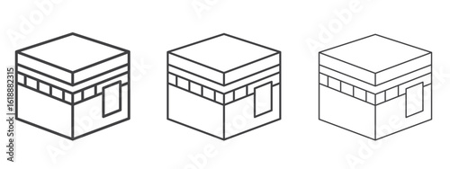 Kaaba icon - editable stroke vector illustration
