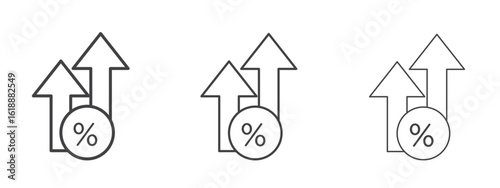Interest growth icon - editable stroke vector illustration