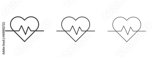 Heartbeat icon - editable stroke vector illustration