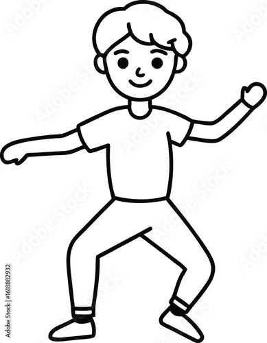 student avatar flat vector line art white background thoughtful smile