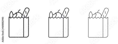 Groceries icon - editable stroke vector illustration