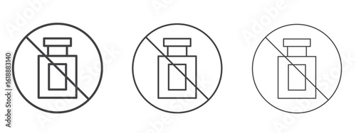 Forbidden perfume signs - editable stroke vector illustration