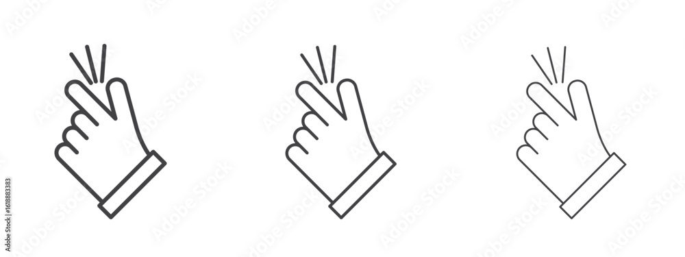Fototapeta premium Finger snapping icon - editable stroke vector illustration