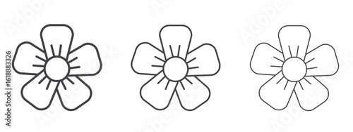 Flax flower icon - editable stroke vector illustration