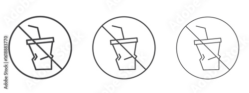 Dont throw away plastic signs - editable stroke vector illustration