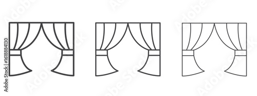 Curtain icon - editable stroke vector illustration
