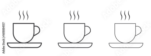 Cup of coffee icon - editable stroke vector illustration