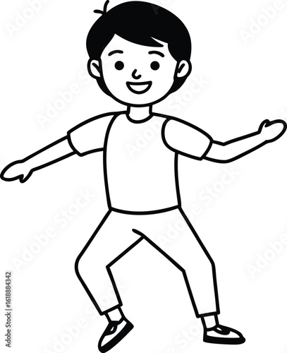 student avatar flat vector line art white background happy face